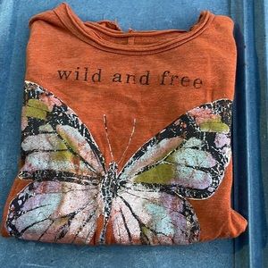 Wild and free butterfly shirt. Cat and Jack. Like new.